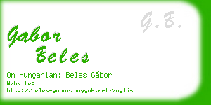 gabor beles business card