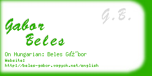 gabor beles business card